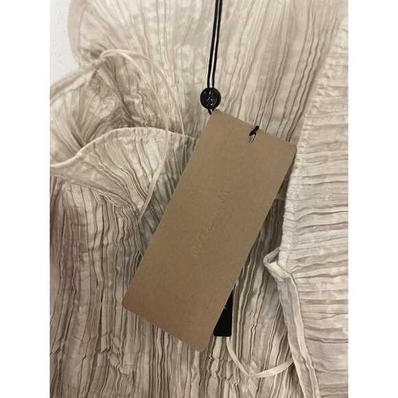 Massimo Dutti Womens Asymmetric Dress XS Pearl Gray Special Edition 6605/300 NWT - Picture 7 of 16